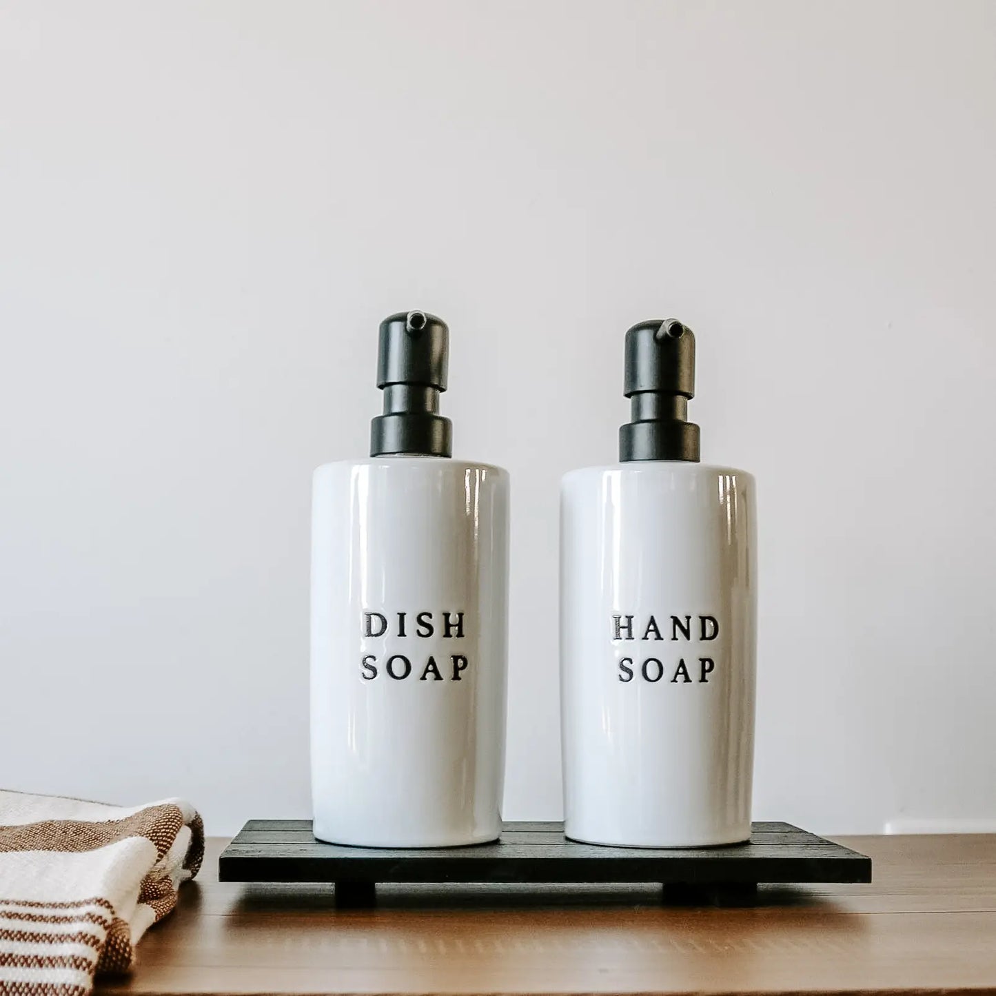 15oz White Stoneware Hand Soap Dispenser