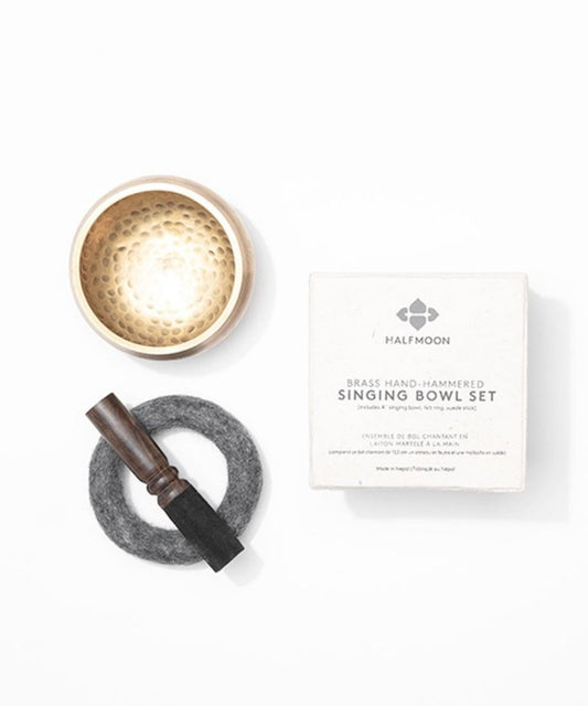 Hand-Hammered Brass Singing Bowl - 4" - Halfmoon