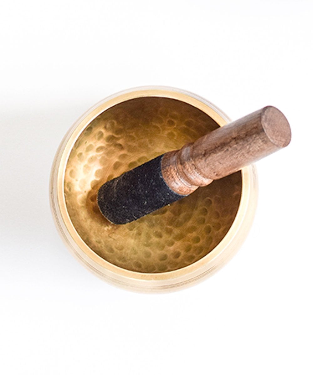 Hand-Hammered Brass Singing Bowl - 4" - Halfmoon