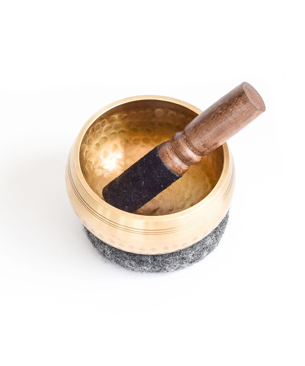 Hand-Hammered Brass Singing Bowl - 4" - Halfmoon