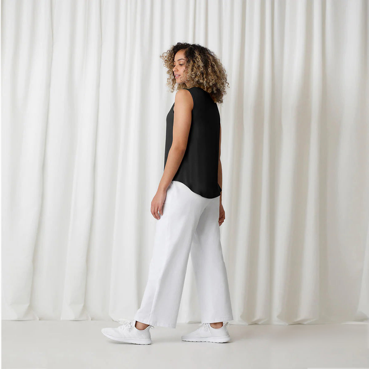Bamboo Boat Neck Black Tank, Women's Tops, Sympli Clothing, Canada