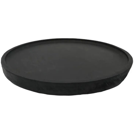 Black Round Tray - Large Wood