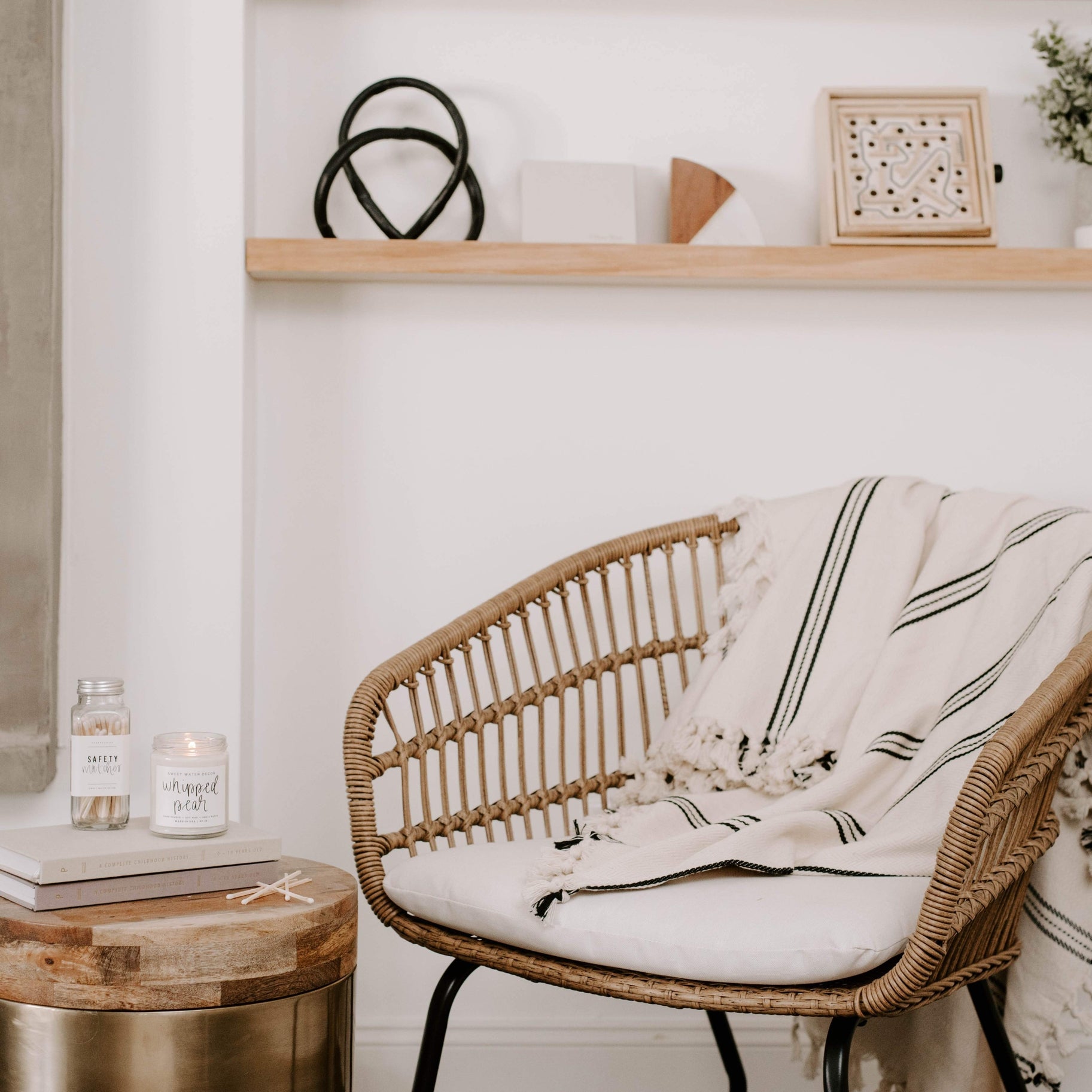 Taylor Turkish Throw Blanket - Three Stripe - by Sweet Water Decor