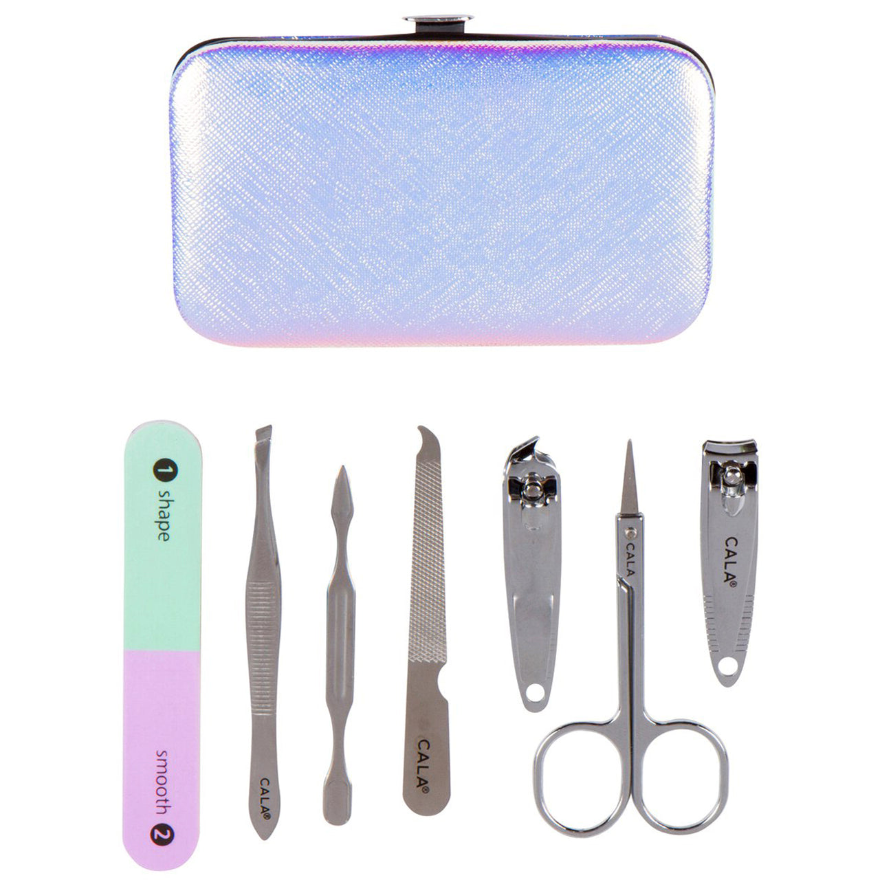 THE MANI-CURE + NAIL CARE SET (7 PCS. W/ CASE) Silver