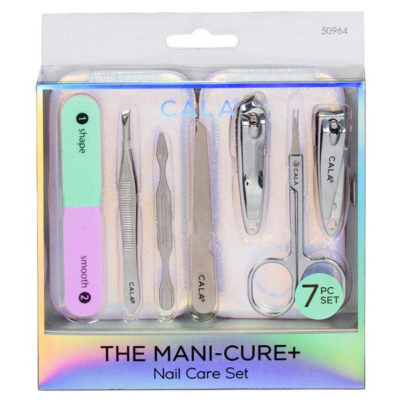 THE MANI-CURE + NAIL CARE SET (7 PCS. W/ CASE) Silver