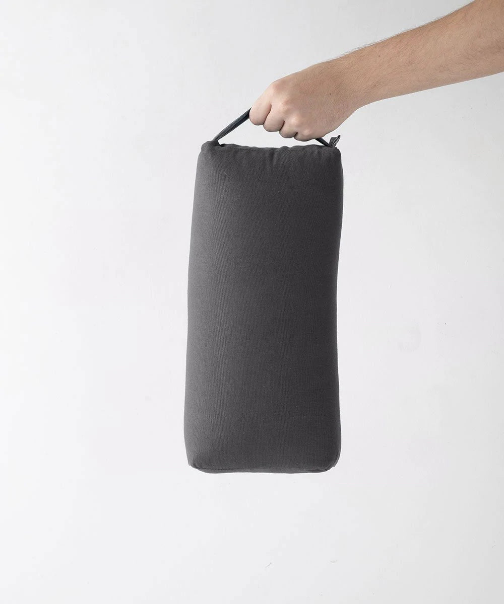 Essential Cotton Mini Prana Bolster - Charcoal_Yoga_Toronto_Canada