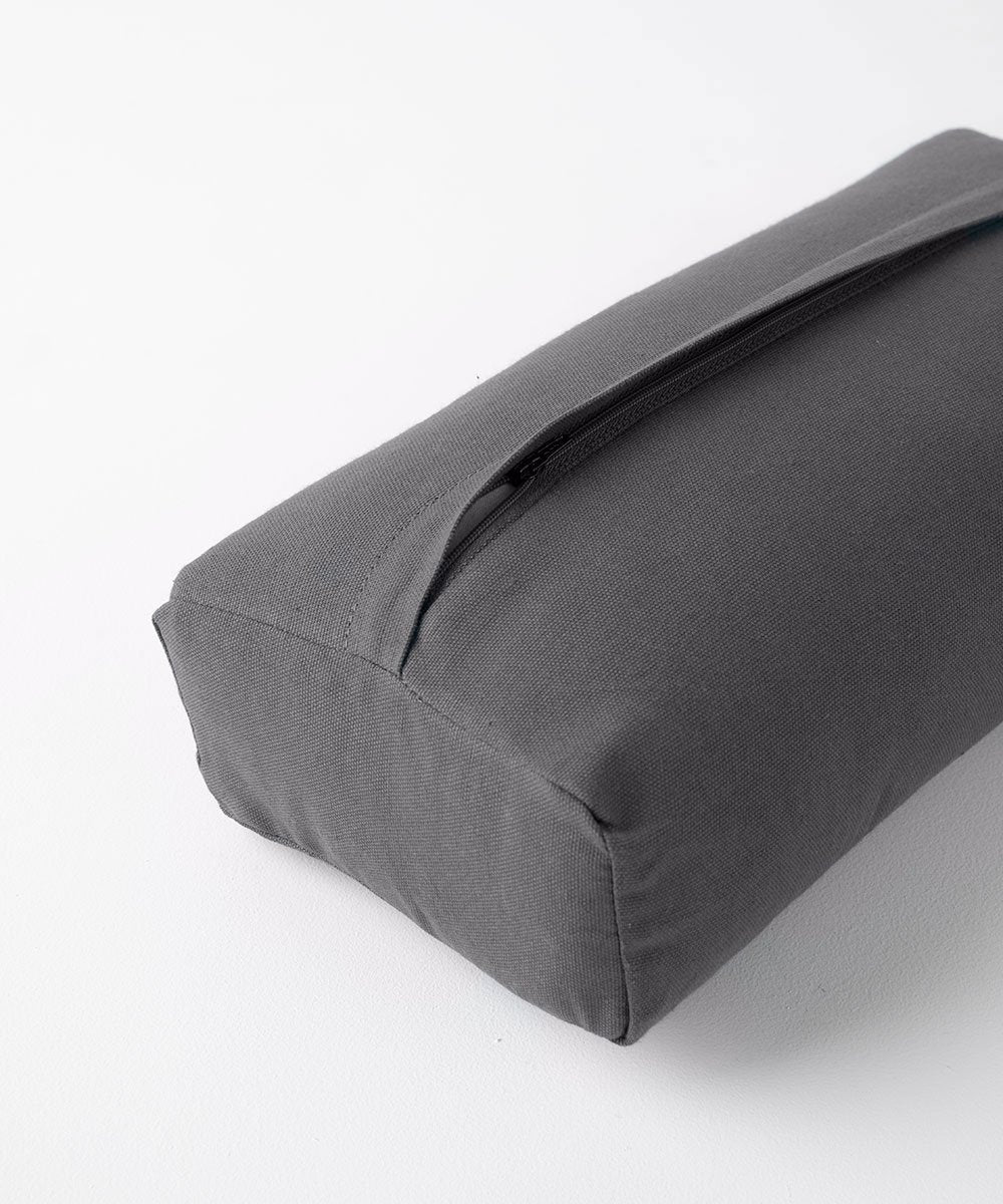 Essential Cotton Mini Prana Bolster - Charcoal_Yoga_Toronto_Canada