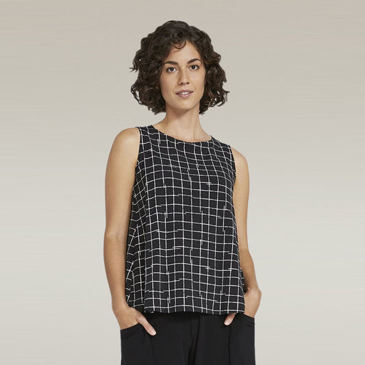 Trapeze Tank Crosshatch Small Print, Sympli Clothing Women's Fashion, Canada