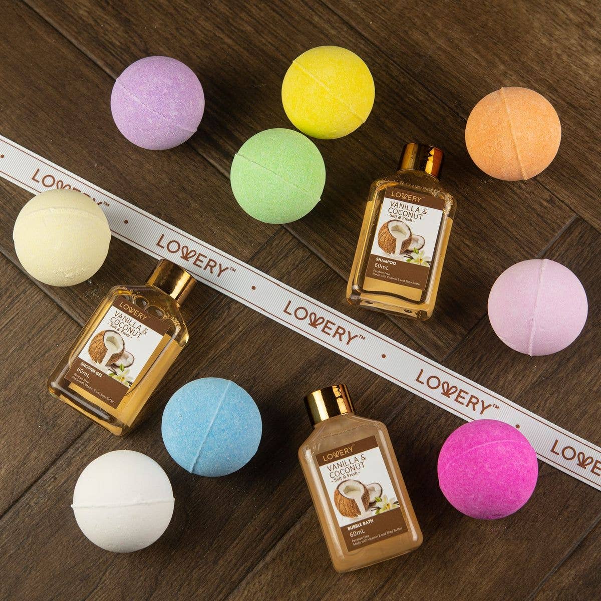 Bamboo Bathtub Caddy Gift Set - Expandable Tray + Bath Bombs_Canada