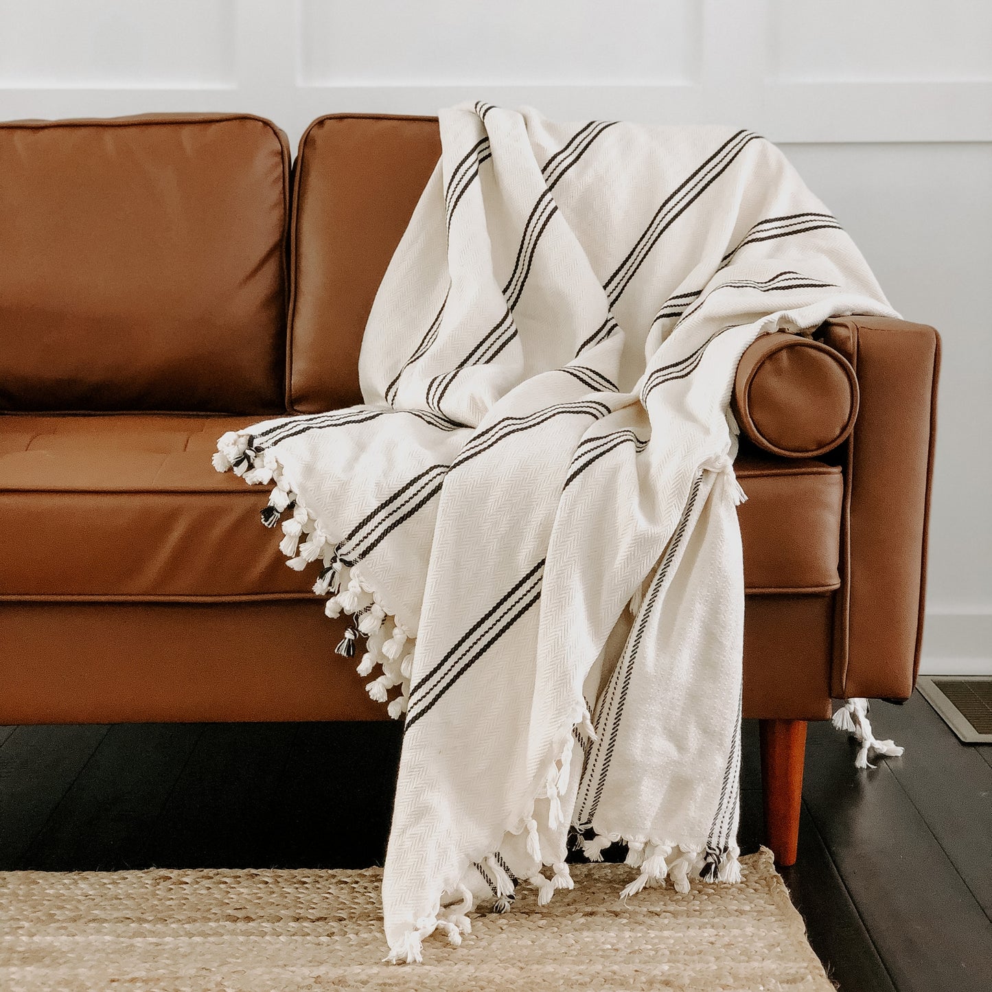 Taylor Turkish Throw Blanket - Three Stripe - by Sweet Water Decor