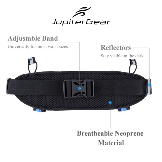 Blue with Black Running Hydration Belt Waist Bag