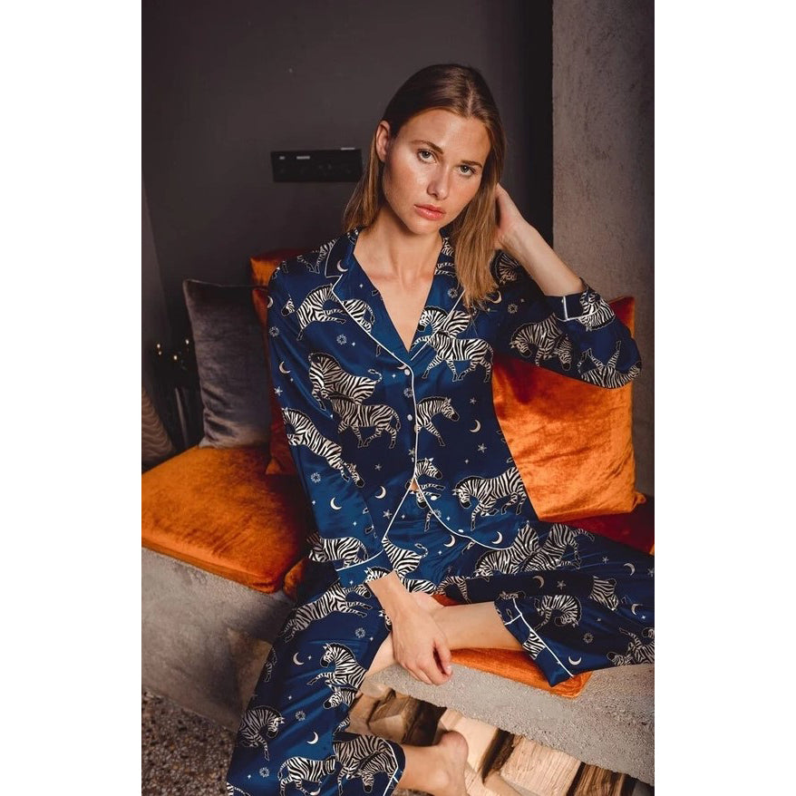 Adah Zebra Print Pajama Set_Pajamas_MyMien_Toronto_Canada