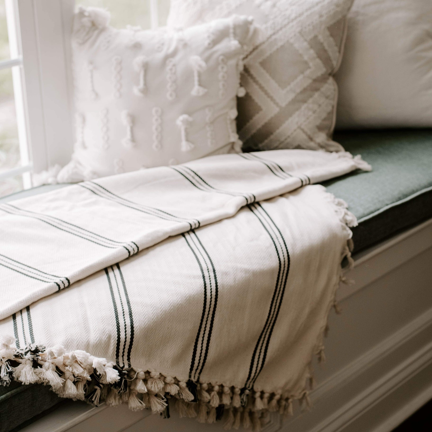 Taylor Turkish Throw Blanket - Three Stripe - by Sweet Water Decor