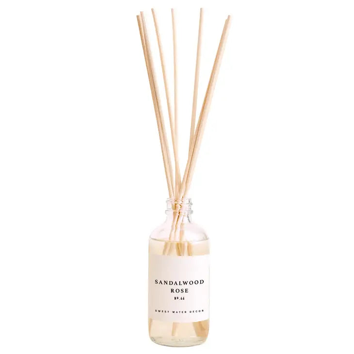 Sandalwood Rose Reed Diffuser - Clear Jar - 3.5 oz