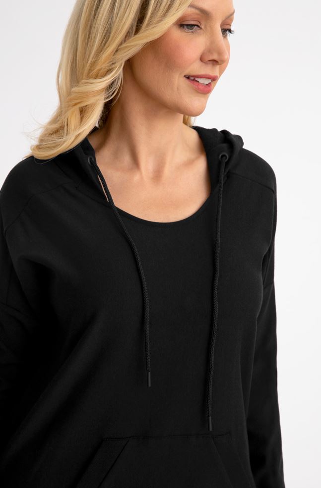 Bamboo Fleece Hoodie, Black, Sympli, Canada