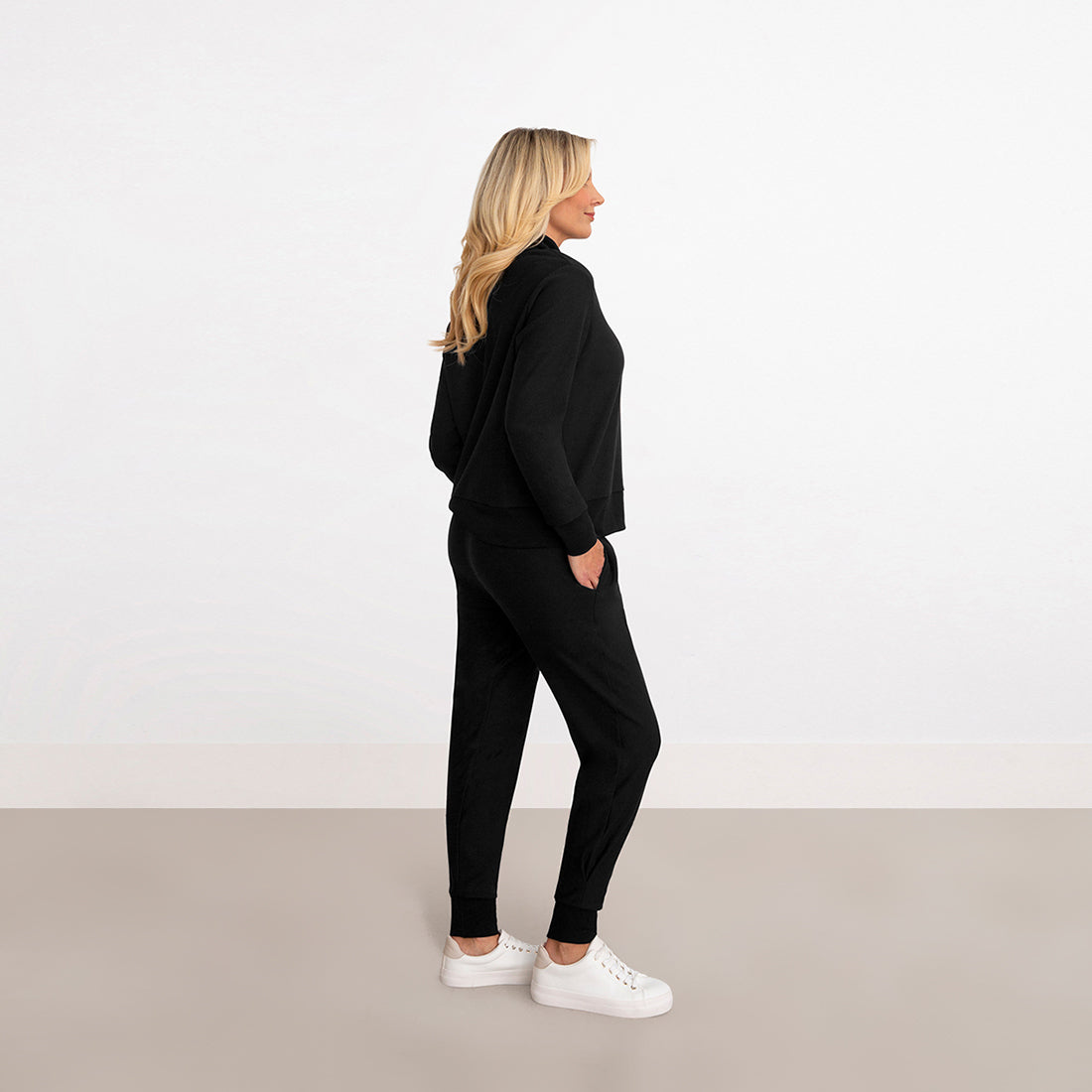 Bamboo Fleece Sweatshirt, Black, Sympli, Canada