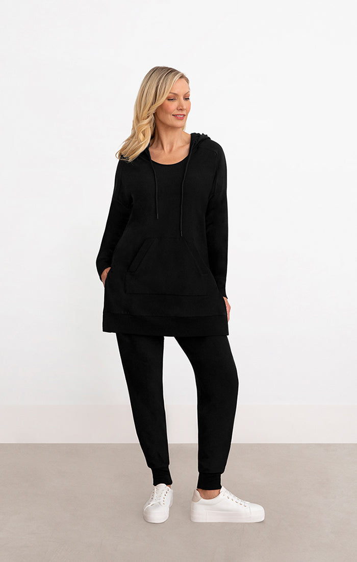Bamboo Fleece Hoodie, Black, Sympli, Canada