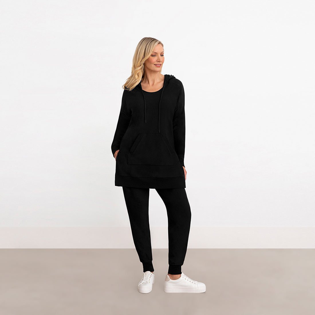 Bamboo Fleece Hoodie, Black, Sympli, Canada
