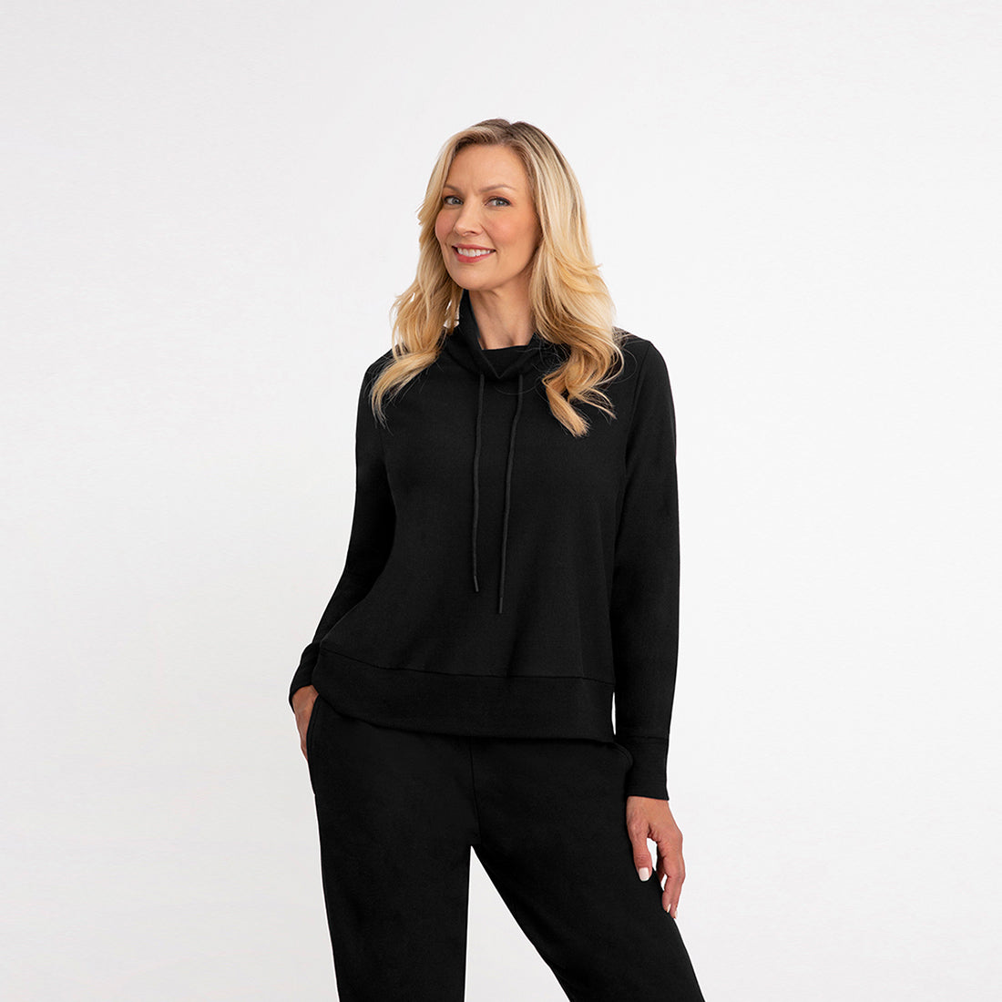 Bamboo Fleece Sweatshirt, Black, Sympli, Canada