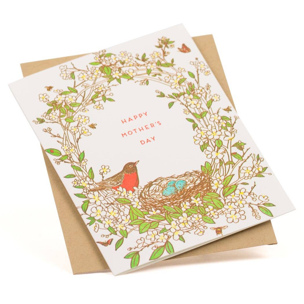 Mother's Day Robin Bird Nest Card