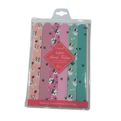 Frenchie Lover Dog Print Pattern Double- Sided Nail File - 6PC Set