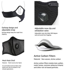 Performance Sports Face Mask with Activated Carbon Filter