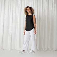 Load image into Gallery viewer, Bamboo Boat Neck Black Tank, Women&#39;s Tops, Sympli Clothing, Canada

