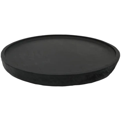 Black Round Tray - Large Wood