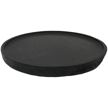 Black Round Tray - Large Wood 
