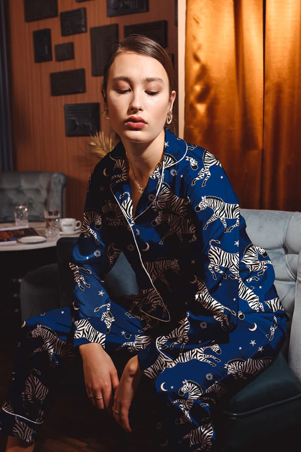 Adah Zebra Print Pajama Set_Pajamas_MyMien_Toronto_Canada