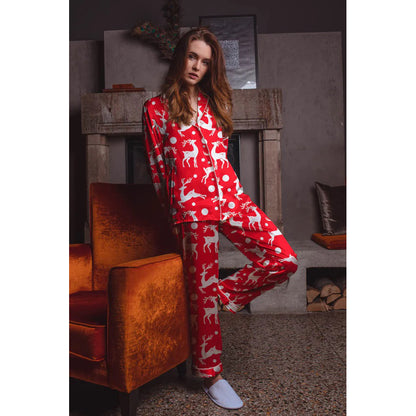 Ayla Two-Piece Pajama Set_Averie Sleep_Shop Pajamas, Reindeer Pajamas