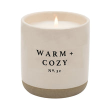 Load image into Gallery viewer, Warm and Cozy Soy Candle - Cream Stoneware Jar - 12 OZ
