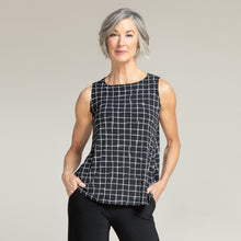 Load image into Gallery viewer, Trapeze Tank Crosshatch Small Print, Sympli Clothing Women&#39;s Fashion, Canada
