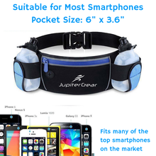 Load image into Gallery viewer, Blue with Black Running Hydration Belt Waist Bag
