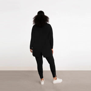 Crisscross Tunic, Long Sleeve, Black Sweater, Sympli Clothing, Canada
