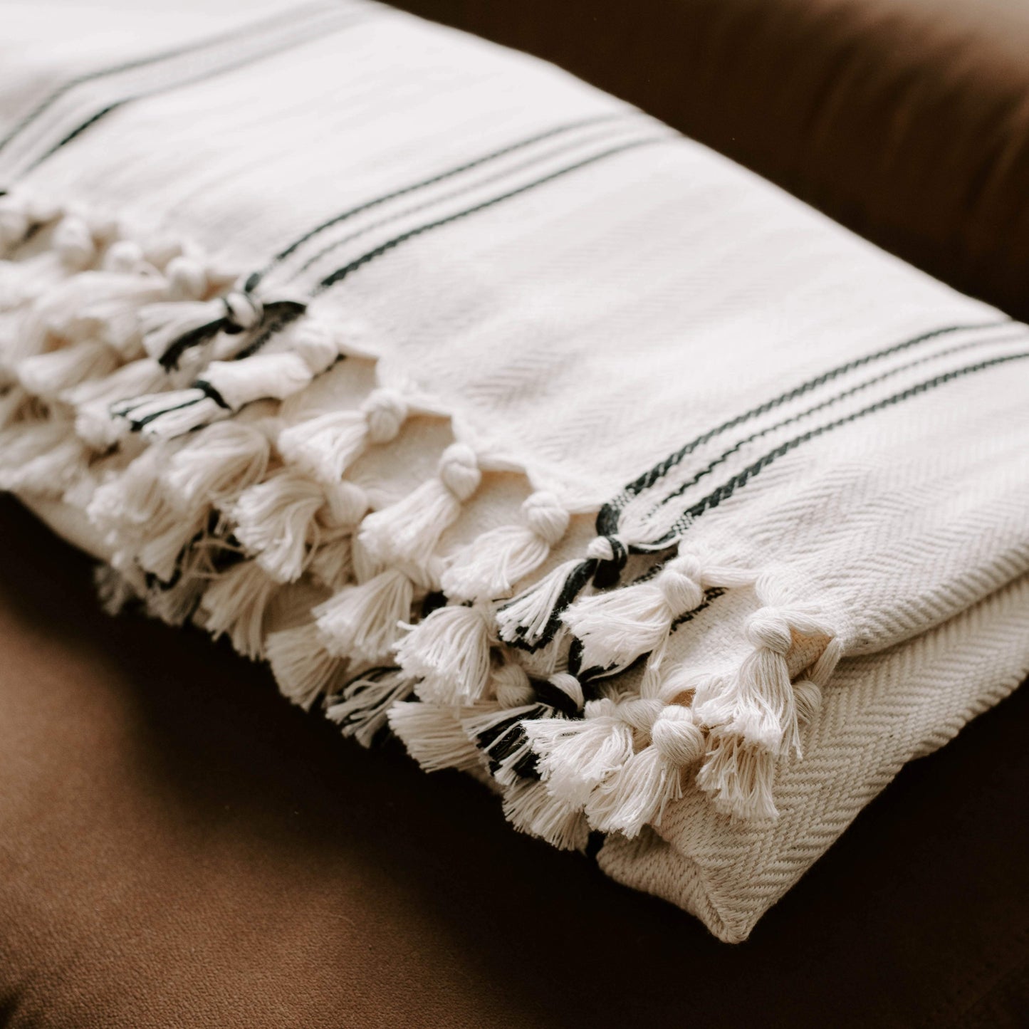 Taylor Turkish Throw Blanket - Three Stripe - by Sweet Water Decor