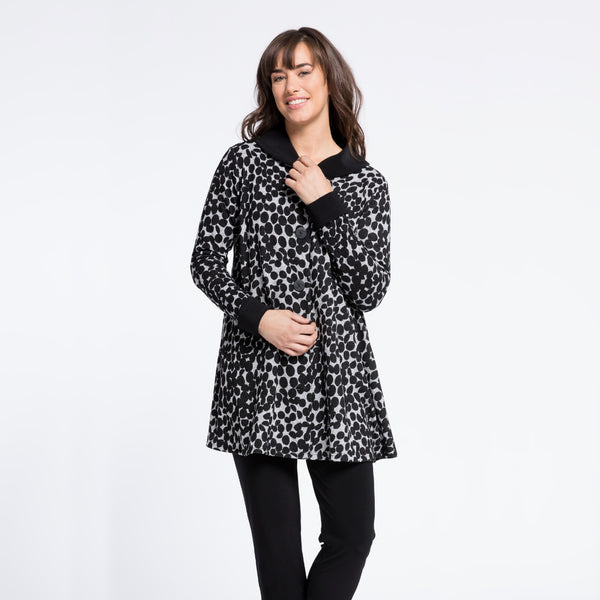 On the Dot Swing Coat by Sympli Clothing, Canada