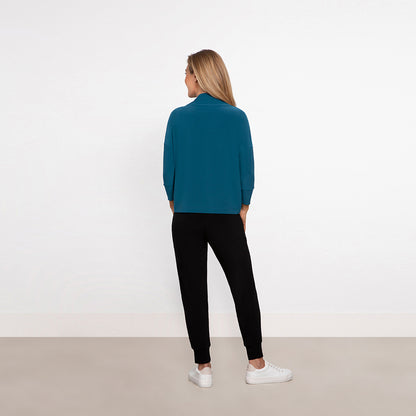 Lynk Pullover, Fall-Winter Tops for Women, Blue/Dragonfly Colour, Sympli Clothing, Toronto, Canada