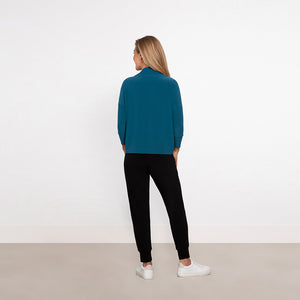 Lynk Pullover, Fall-Winter Tops for Women, Blue/Dragonfly Colour, Sympli Clothing, Toronto, Canada