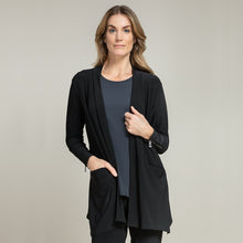 Load image into Gallery viewer, Zest Zip Back Cardi - Black, Sympli Clothing Canada
